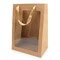 9 13/16" x 6" x 13 13/16" Kraft Gift Merchandise Bag w/ Window